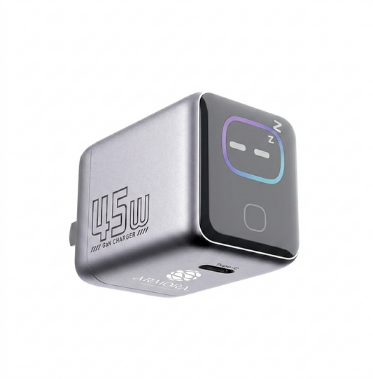 Armora Volt-AI: 45W GaN Fast Charger with Smart TFT Interactive Display